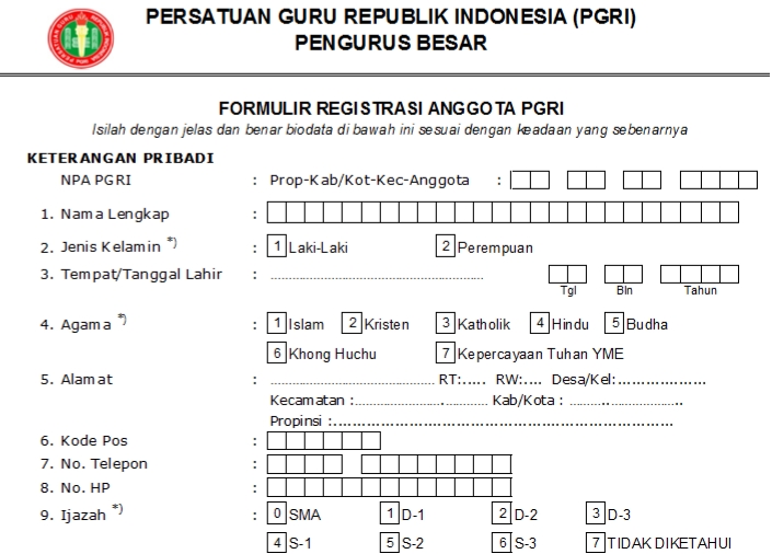 Pendaftaran PGRI Jayawijaya - Persatuan Guru Republik Indonesia Cabang Jayawijaya
